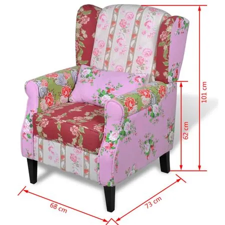  Fotoliu cu design petice, material textil 
