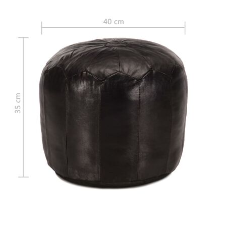  Taburet, negru, 40x35 cm, piele naturală de capră