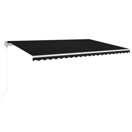  Copertină automată cu LED & senzor vânt, antracit, 500x350 cm