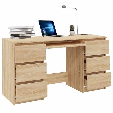  Birou de scris, stejar sonoma, 140x50x77 cm, lemn prelucrat