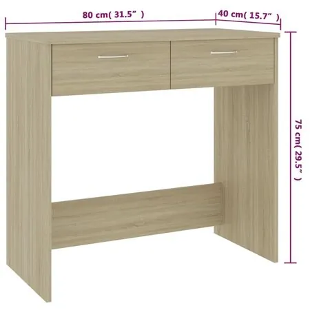  Birou, stejar sonoma, 80 x 40 x 75 cm, lemn prelucrat