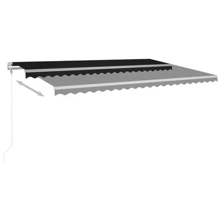  Copertină automată cu LED & senzor vânt, antracit, 500x350 cm