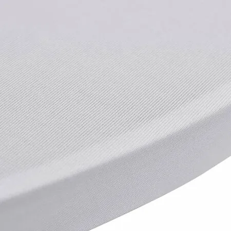  Husă de masă cu picior Ø60 cm, 2 buc., alb, elastic