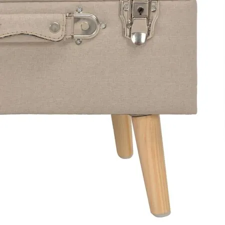  Taburet cu depozitare, 40 cm, bej, material textil