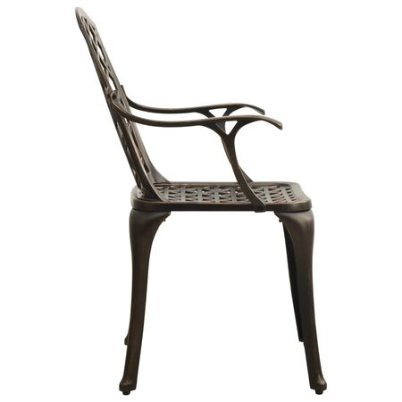  Scaune de grădină, 4 buc., bronz, aluminiu turnat
