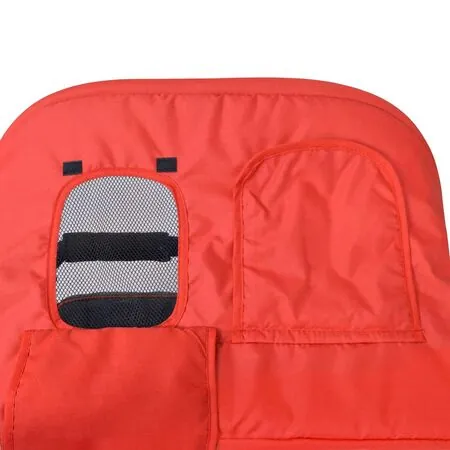  Cărucior dublu din oțel, roșu și negru