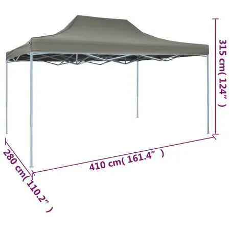  Cort de petrecere pliabil profesional, antracit, 3 x 4 m, oțel