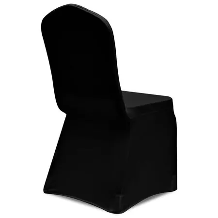  Husă de scaun elastică, 6 buc., negru