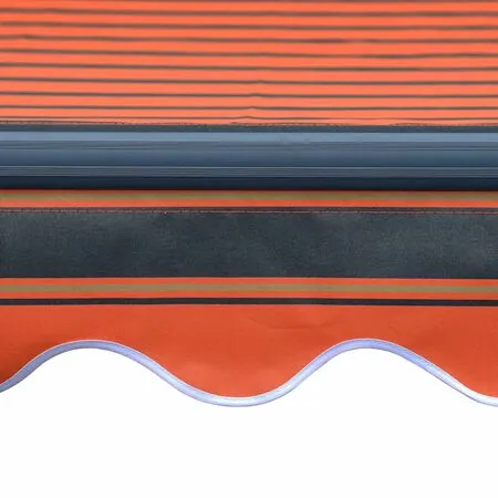 Copertină retractabilă manual LED portocaliu și maro 300x250 cm