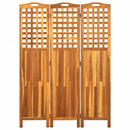 Paravan de cameră cu 3 panouri, 121x2x170 cm, lemn masiv acacia