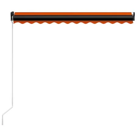  Copertină retractabilă manual LED portocaliu și maro 300x250 cm