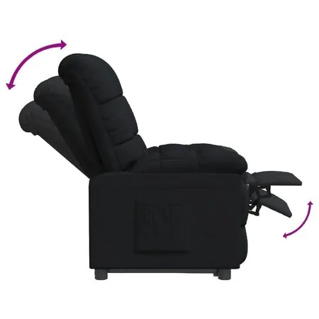 Fotoliu rabatabil, negru, material textil
