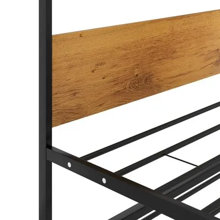  Cadru pat extensibil, negru, 90x200 cm, metal
