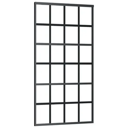  Ușă glisantă, negru, 102x205 cm, sticlă ESG și aluminiu