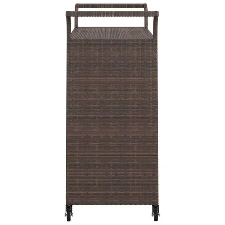  Cărucior de bar cu sertar, maro, 100x45x97 cm, poliratan