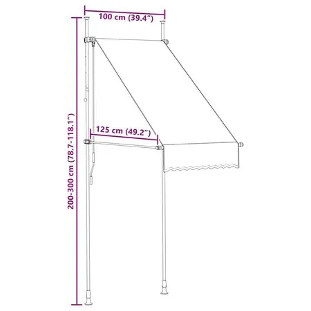  Copertină retractabilă manual, dungi portocaliu și alb, 100 cm