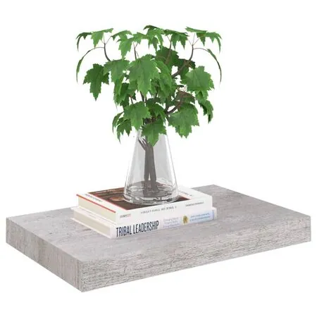  Raft de perete suspendat, gri beton, 40x23x3,8 cm, MDF