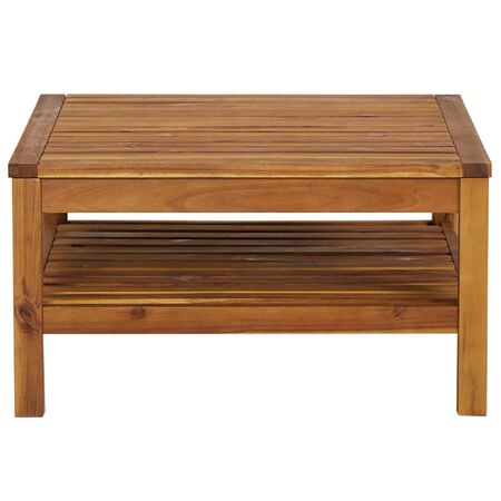  Set mobilier grădină perne alb crem, 3 piese, lemn masiv acacia