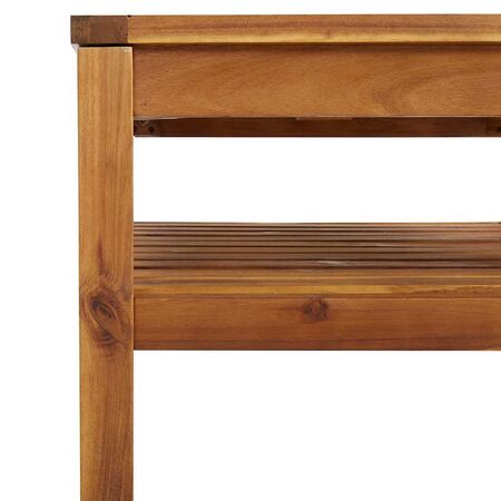  Set mobilier grădină perne alb crem, 3 piese, lemn masiv acacia