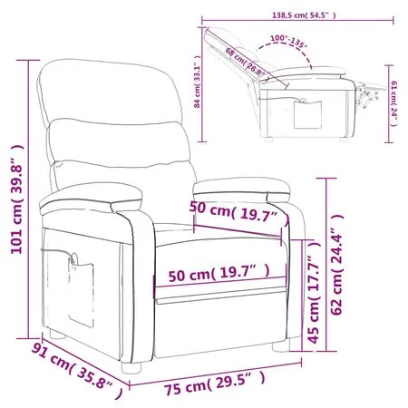  Fotoliu de masaj, maro, material textil