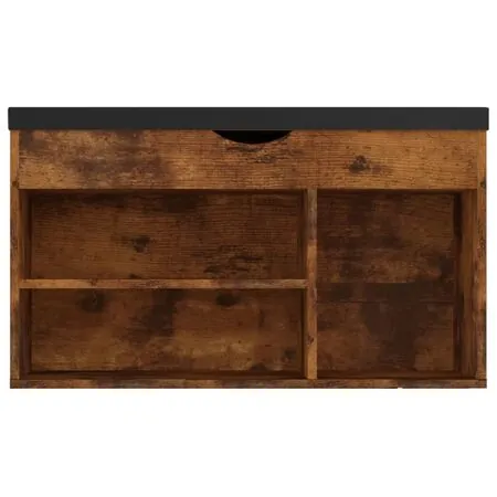  Pantofar cu pernă, stejar afumat, 80x30x47 cm, lemn prelucrat