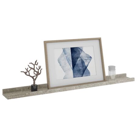  Rafturi de perete, 4 buc., gri beton, 80x9x3 cm