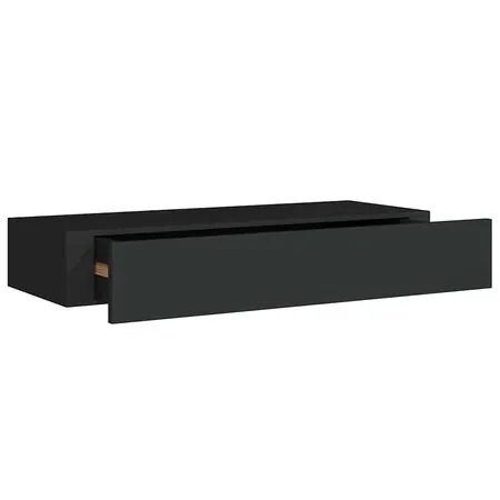  Dulap de perete cu sertar, negru, 60x23,5x10 cm, MDF