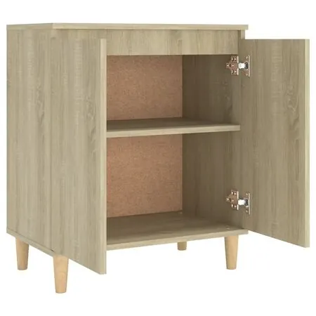  Servantă picioare din lemn masiv stejar sonoma 60x35x70 cm lemn