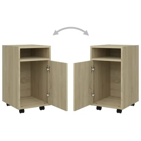  Dulap lateral cu roți, stejar sonoma 33x38x60 cm lemn prelucrat