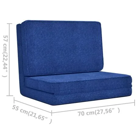  Scaun de podea pliabil, albastru, material textil