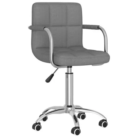  Scaun de birou pivotant, gri deschis, material textil
