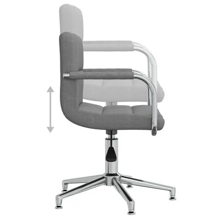  Scaun de birou pivotant, gri deschis, material textil