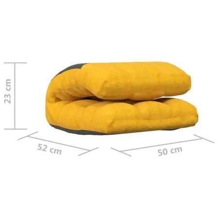  Scaun de podea pliabil, galben muștar, material textil