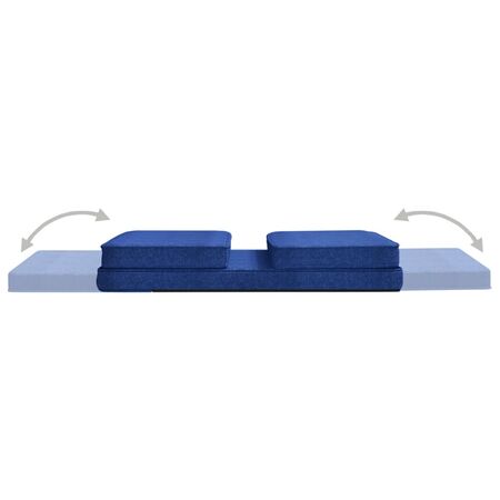  Scaun de podea pliabil, albastru, material textil
