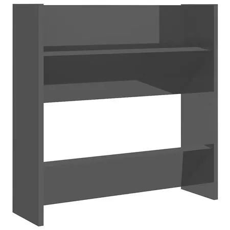  Pantofare de perete, 2 buc., negru extralucios, 60x18x60 cm PAL