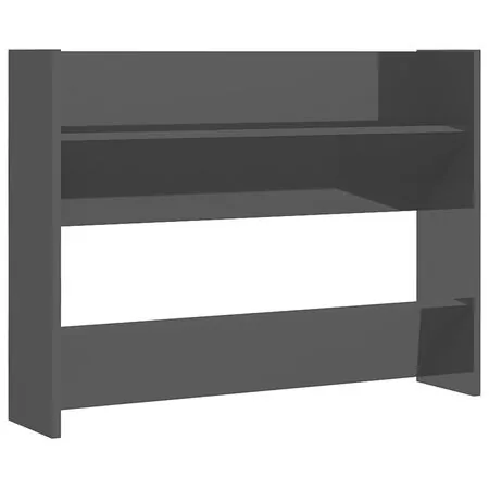  Pantofare de perete, negru extralucios, 80x18x60 cm, PAL