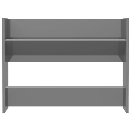  Pantofare de perete, gri extralucios, 80x18x60 cm, PAL
