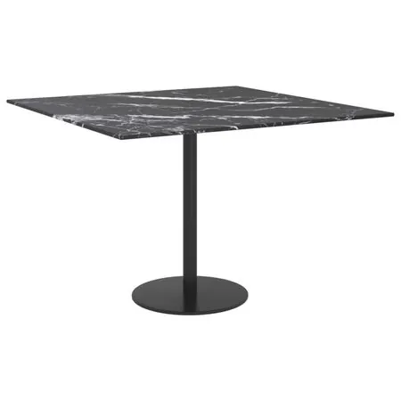  Blat masă negru 60x60cm 6mm sticlă securizată design de marmură