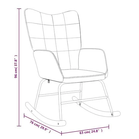  Scaun balansoar cu taburet, negru, textil