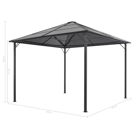  Pavilion cu perdea, negru, 3 x 3 m, aluminiu