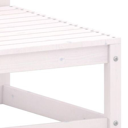  Set mobilier de grădină cu perne, 2 piese, alb, lemn masiv pin