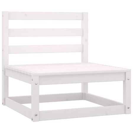  Set mobilier de grădină cu perne, 2 piese, alb, lemn masiv pin