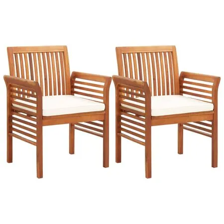  Set mobilier de exterior cu perne 3 piese, lemn masiv de acacia