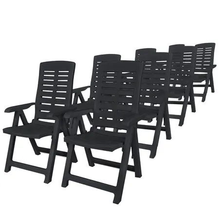  Set mobilier de exterior, 9 piese, antracit, plastic
