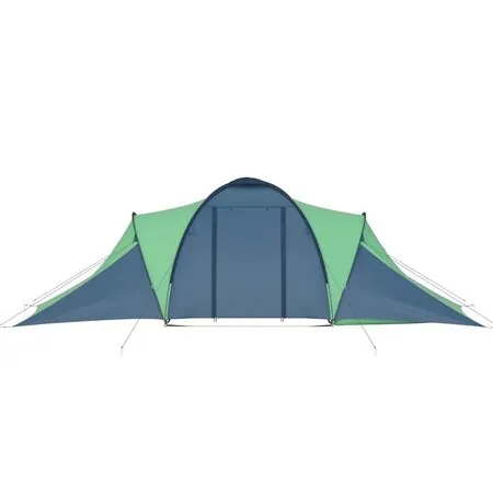  Cort camping, 6 persoane, albastru și verde