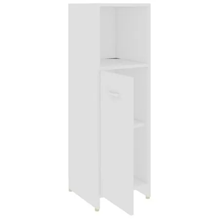  Set mobilier de baie, 4 piese, alb, lemn prelucrat