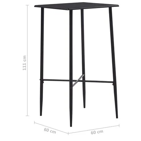  Set mobilier de bar, 3 piese, negru, plastic
