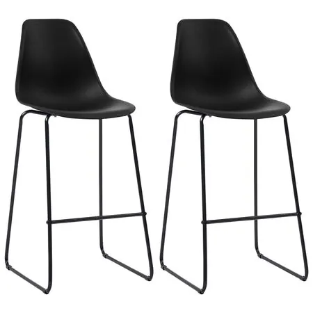  Set mobilier de bar, 3 piese, negru, plastic