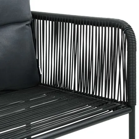  Set mobilier masă de grădină, 5 piese, negru și maro, ratan PVC