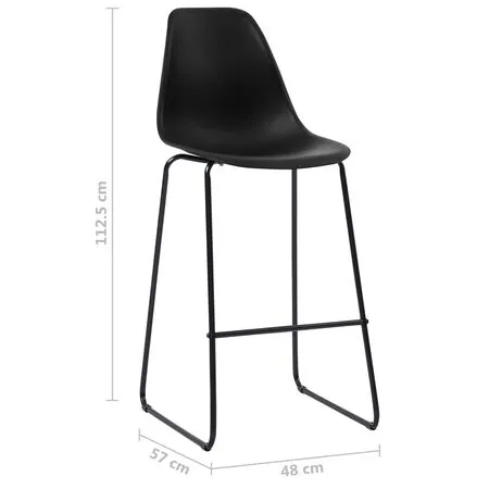  Set mobilier de bar, 3 piese, negru, plastic